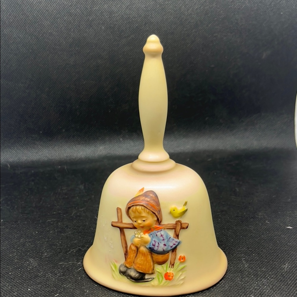 Cream and Orange Cherubic Accent Bell Decor